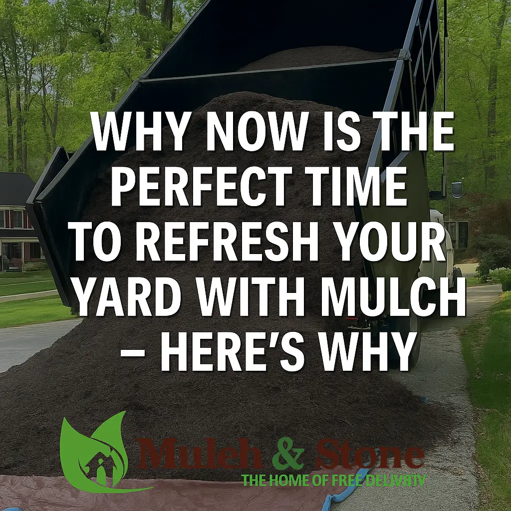 Bulk mulch gravel and stone delivered to a residential landscaping project