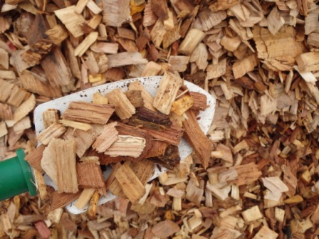 Close-up of woodchip mulch pile