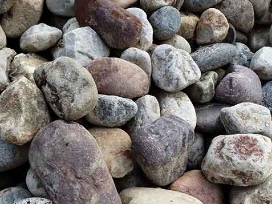 3-5 inch decorative river rock for bulk delivery in Maryland and Virginia