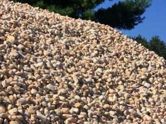 Pile of 2 inch river wash gravel