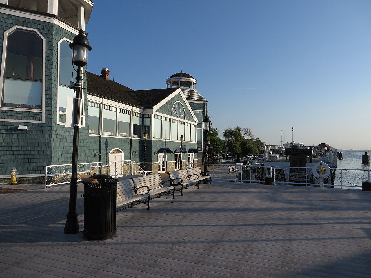 Old Town Alexandria waterfront boardwalk on the Potomac River