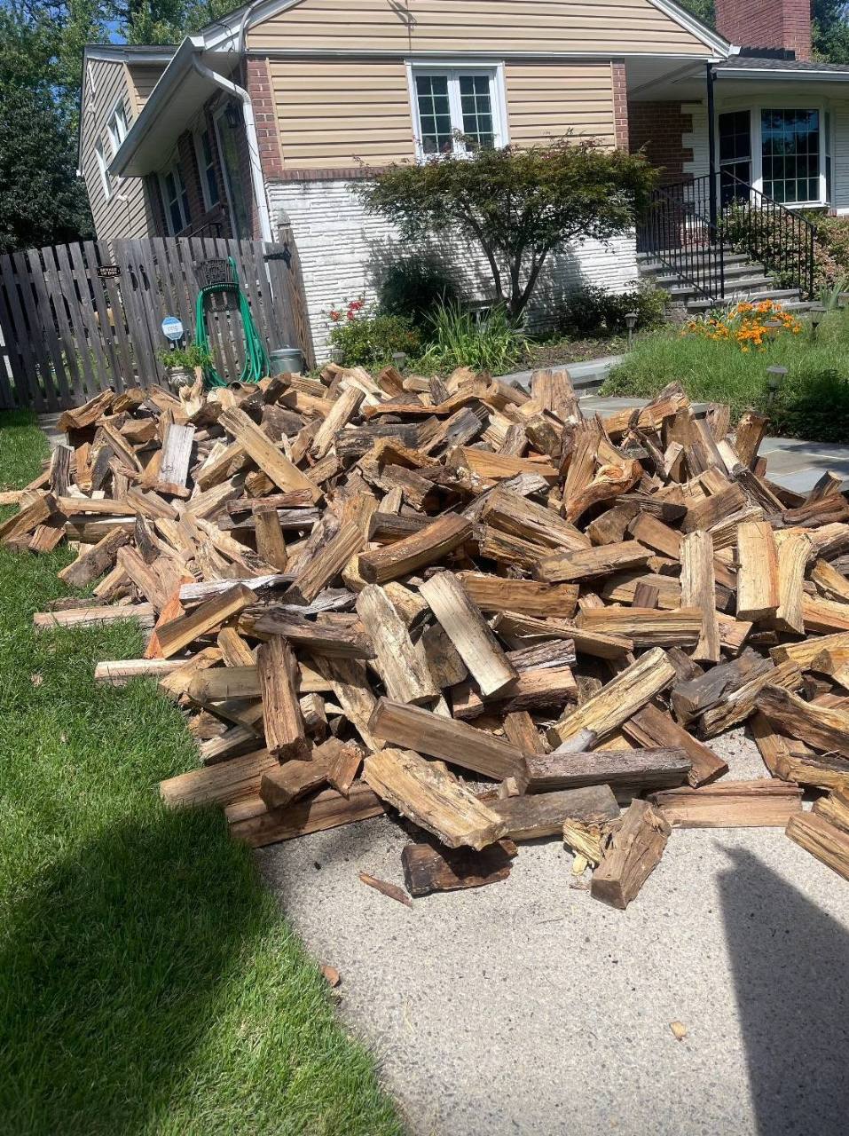 Bulk firewood delivered by Mulch & Stone in Bethesda, MD