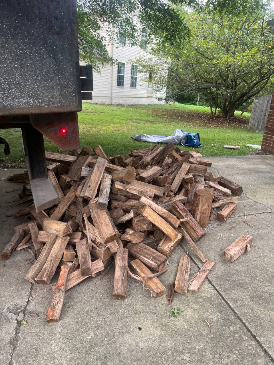 Bulk firewood delivered by Mulch & Stone in Centreville, VA