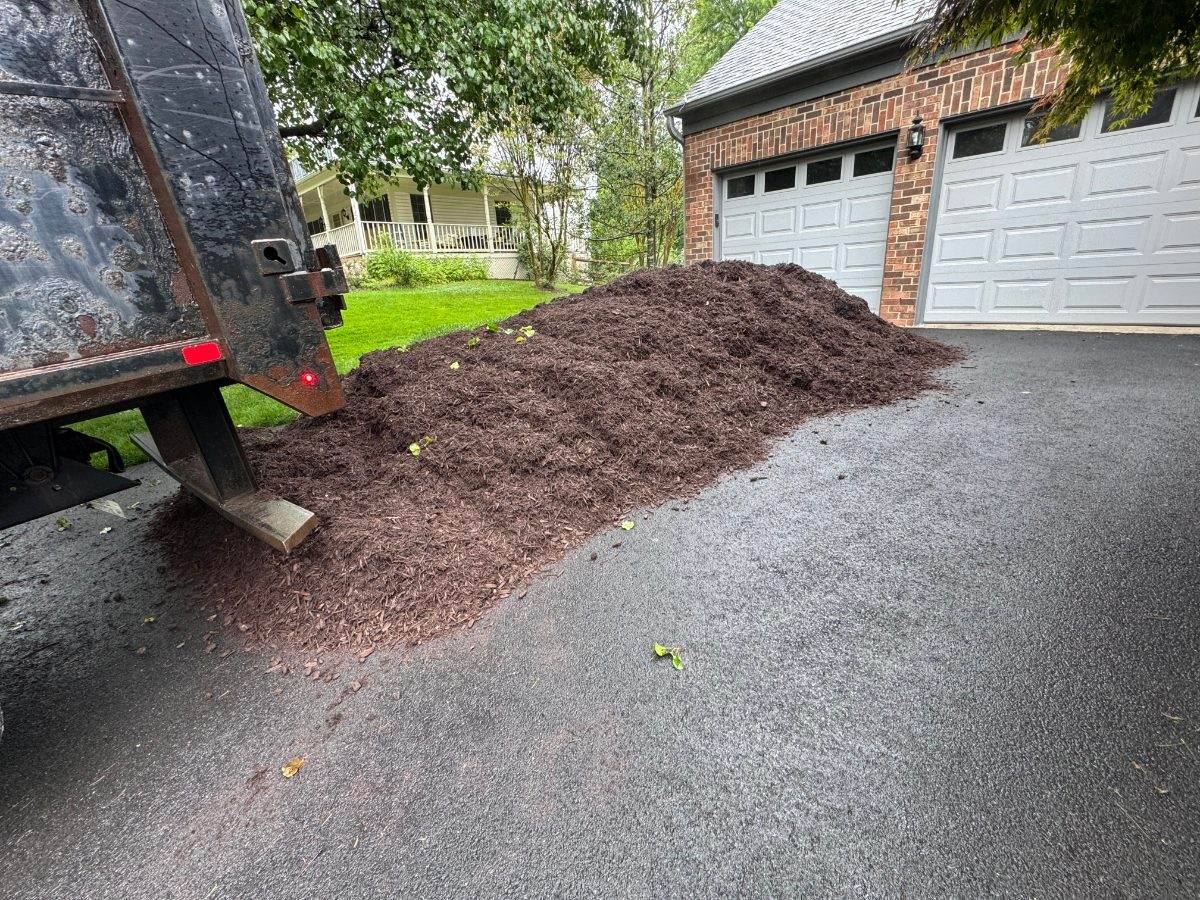 Bulk mulch delivered by Mulch & Stone in Centreville, VA
