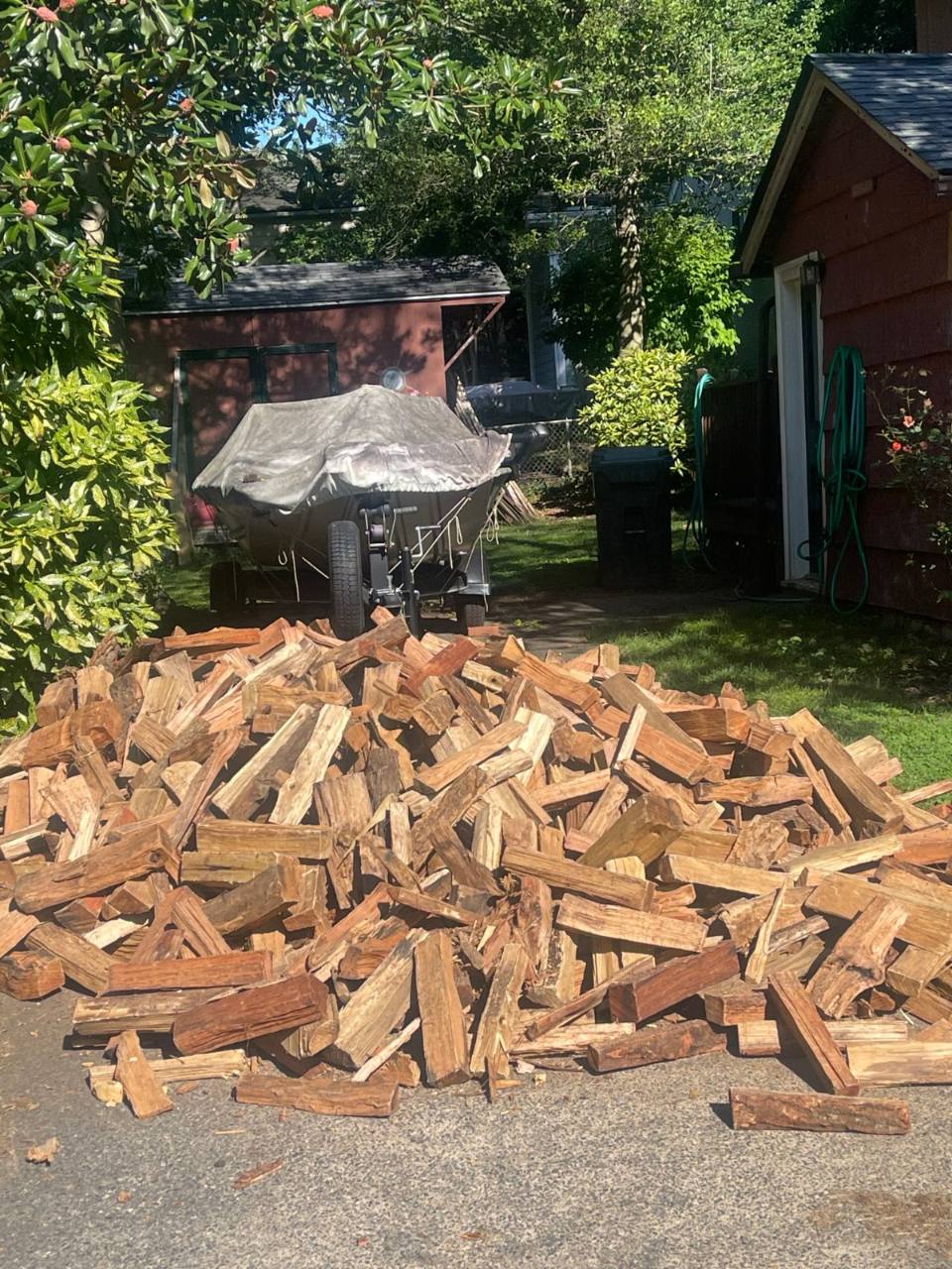 Bulk firewood delivered by Mulch & Stone in Falls Church, VA