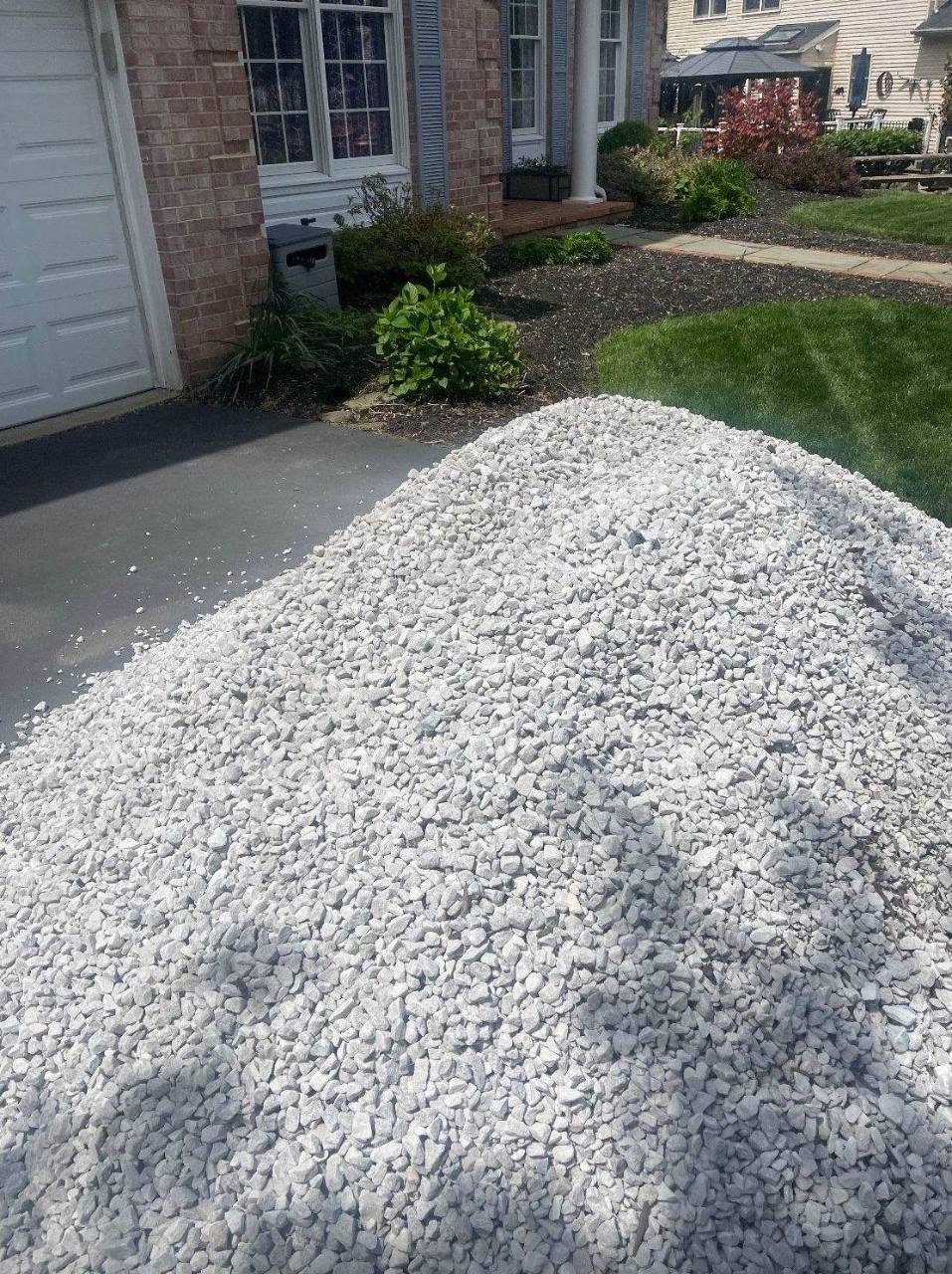 Bulk gravel delivered by Mulch & Stone in Montgomery Village, MD