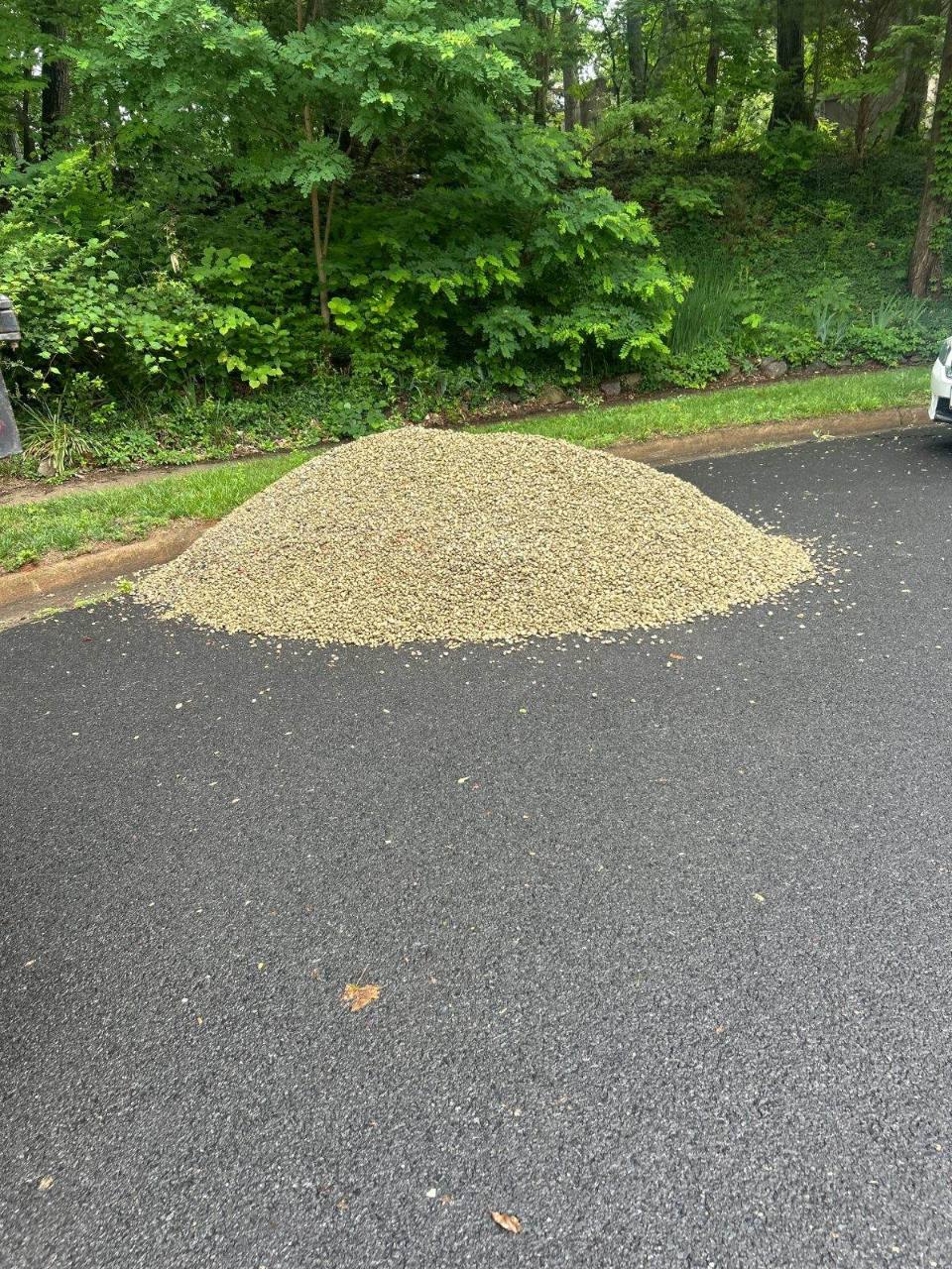 Bulk gravel delivered by Mulch & Stone in Vienna, VA