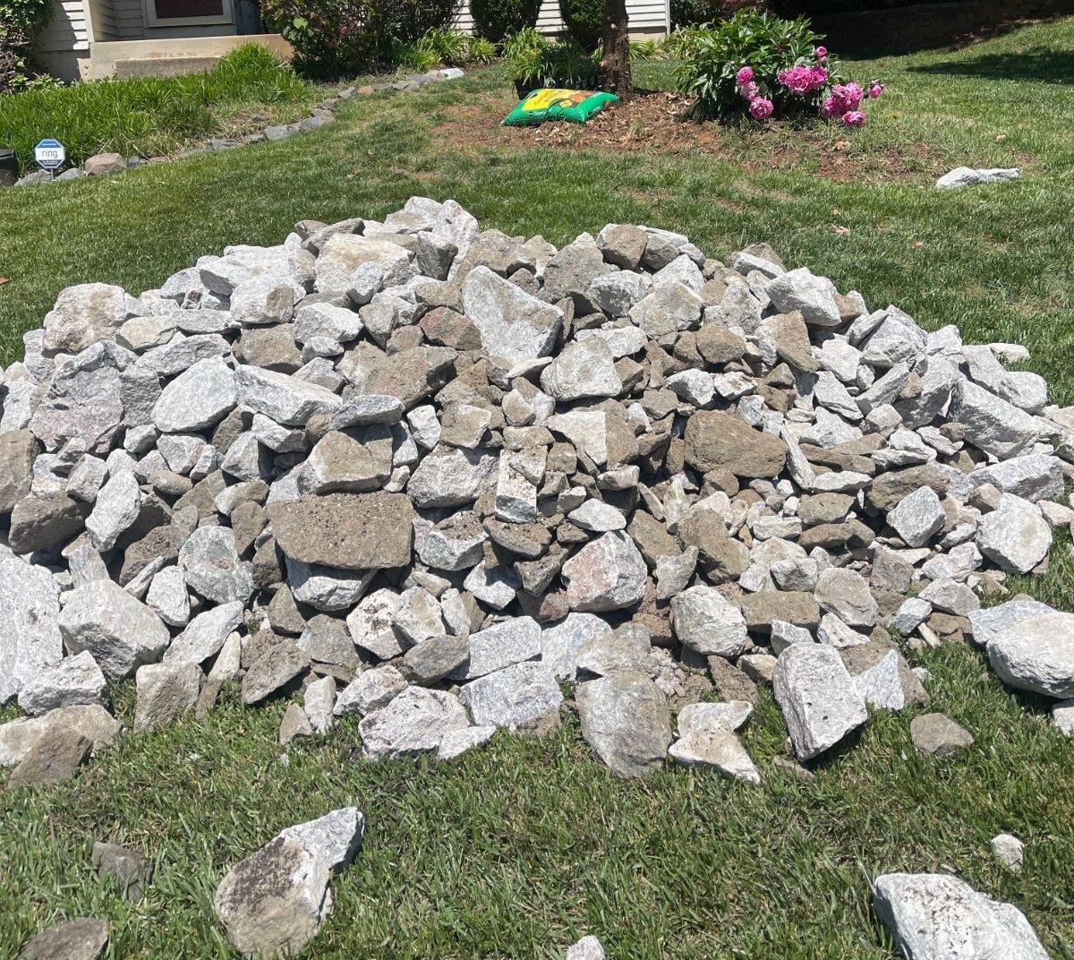Bulk gabion stone delivered by Mulch & Stone in Dumfries, VA