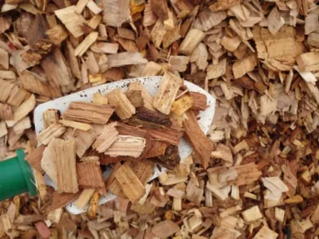 Close-up of woodchip mulch pile