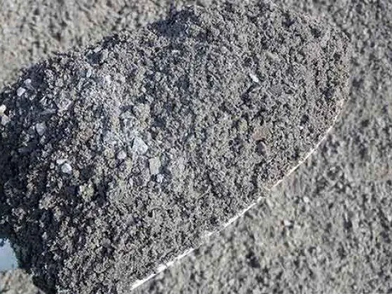Stone dust on a shovel
