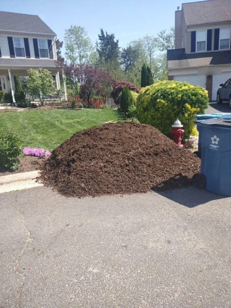 Bulk mulch delivered free to a driveway in Ashburn, VA